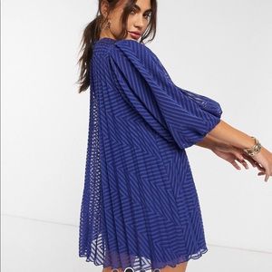 ASOS Pleated Navy Mini Dress